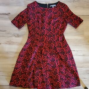Danny & Nicole Red and Black Floral Mini Dress